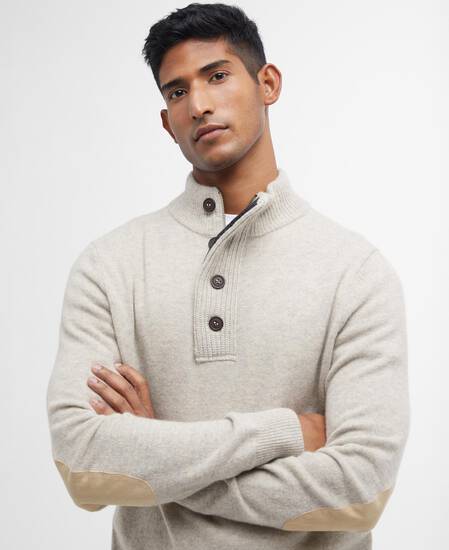Essential Elbow Patch Jumper Pearl