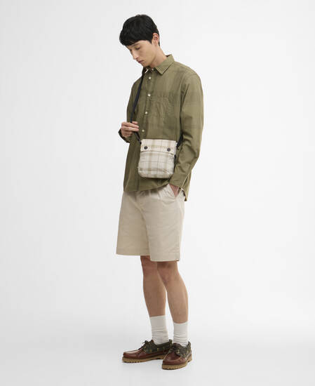 Camicia oversize Tunstall in tartan tono su tono Burnt Olive