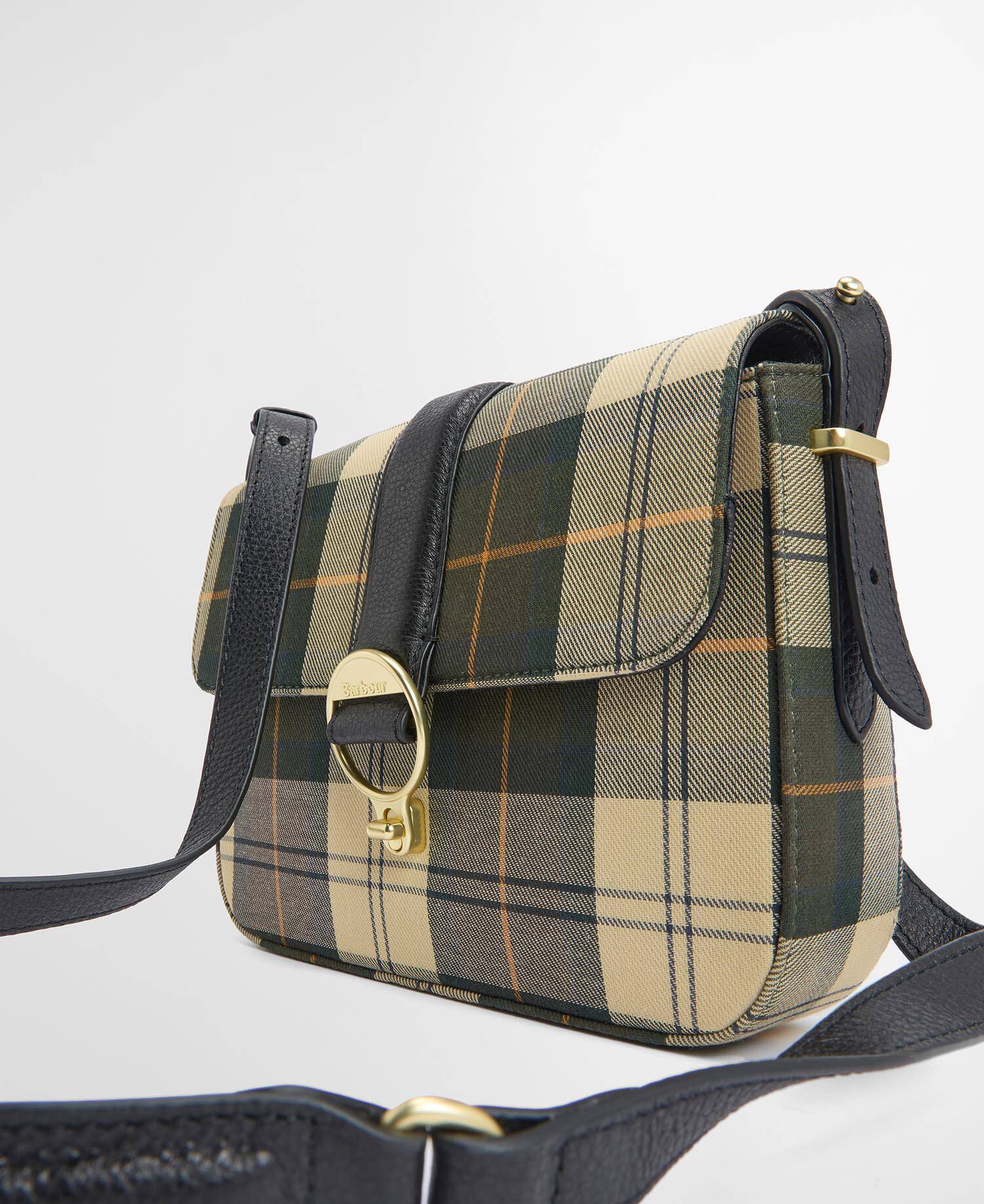 Borsa a tracolla con motivo tartan Rosa image number 4