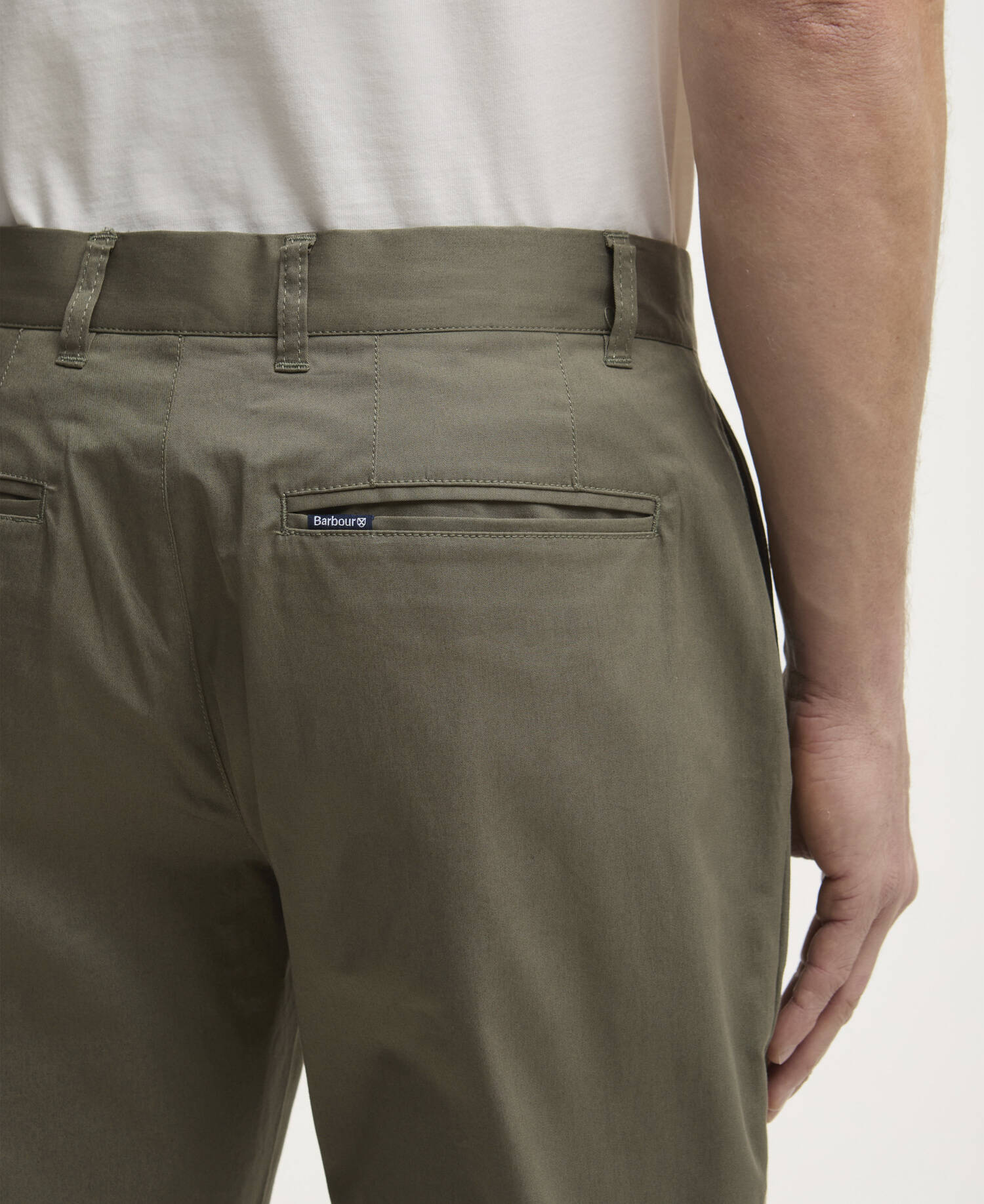 Lightweight Stretch Tailored Chinos Smokey Olive image number 3