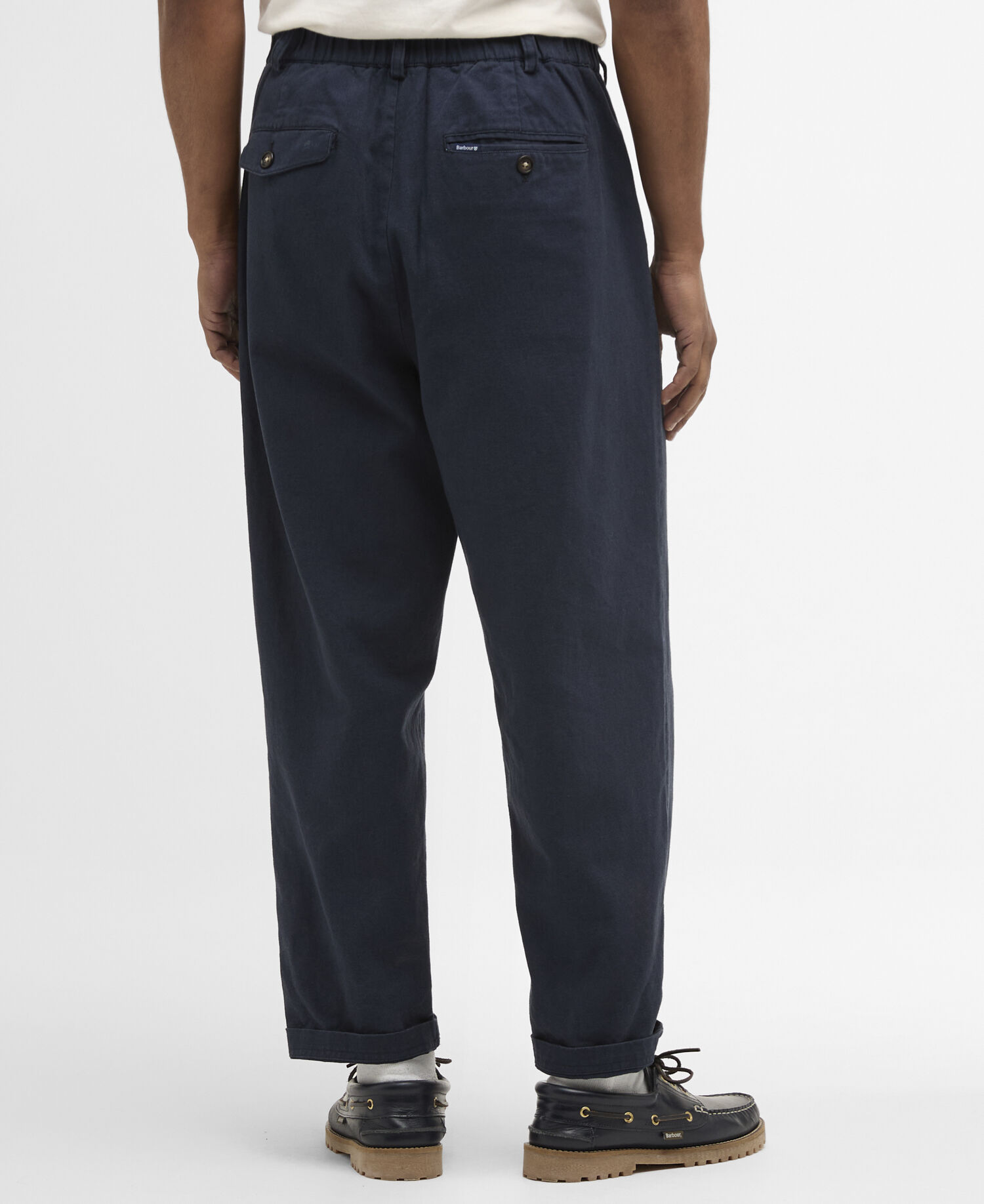 Hose Relaxed aus Leinen-Mix Navy