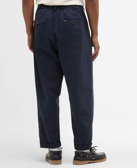 Cotton Linen Relaxed Trouser Navy