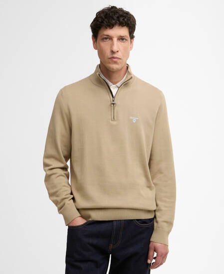 Pullover Lingwood Compact Cotton Half-Zip Washed Stone