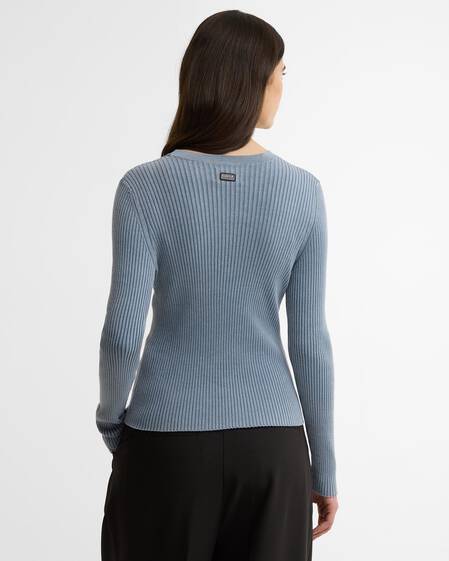 Pullover Seren Rib-Knit Washed Pearl Blue