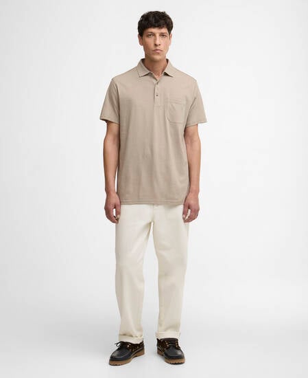 Steventon Linen Blend Tailored Polo Shirt Concrete