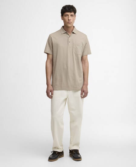 Polo Steventon in misto lino con vestibilit&agrave; leggermente aderente Concrete