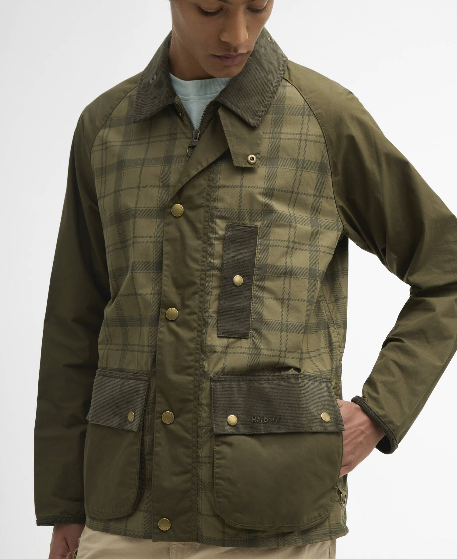 Festival Modified Bedale Casual Jacket Dusky Green Tartan image number 3