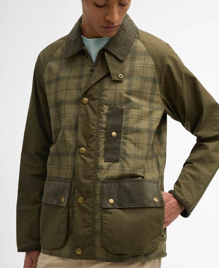 Festival Modified Bedale Casual Jacket Dusky Green Tartan