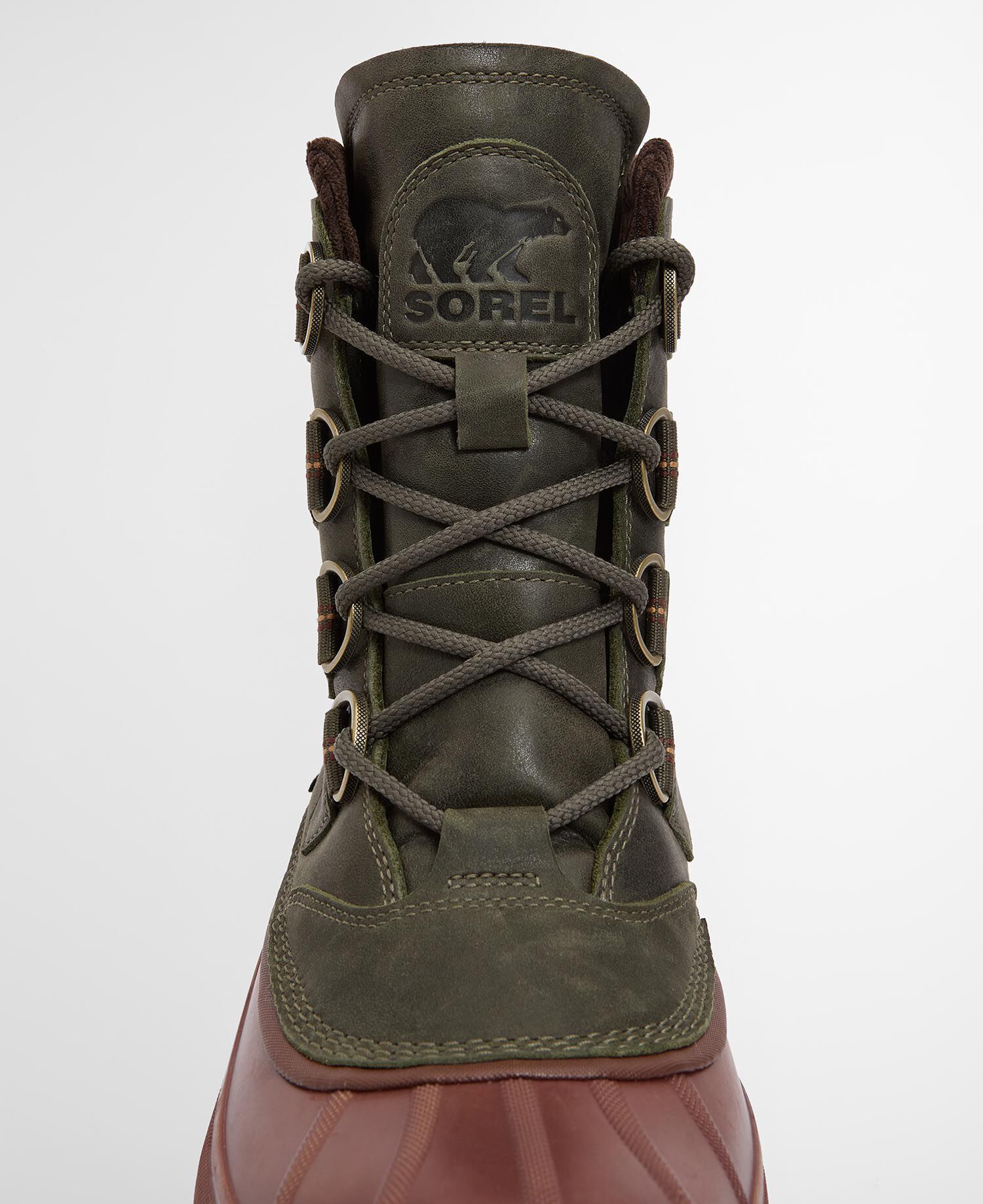 Barbour x SOREL Caribou Horizon GTX Waterproof Boots Olive / Dark Brown