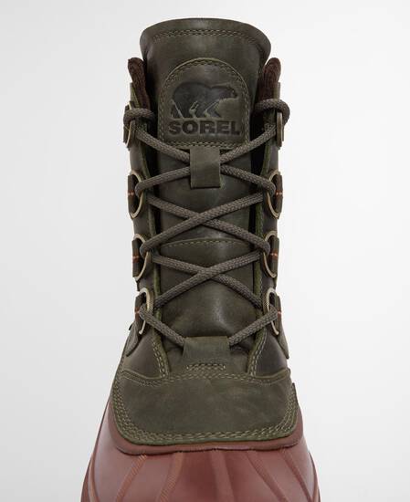 Barbour x SOREL Caribou Horizon GTX Waterproof Boots Olive / Dark Brown