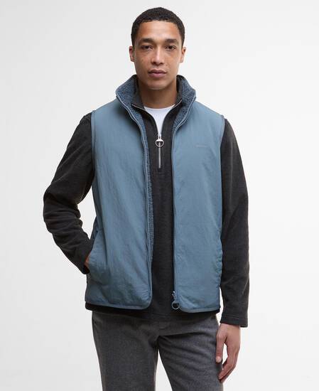 Reversible Fleece Gilet Blue Stone