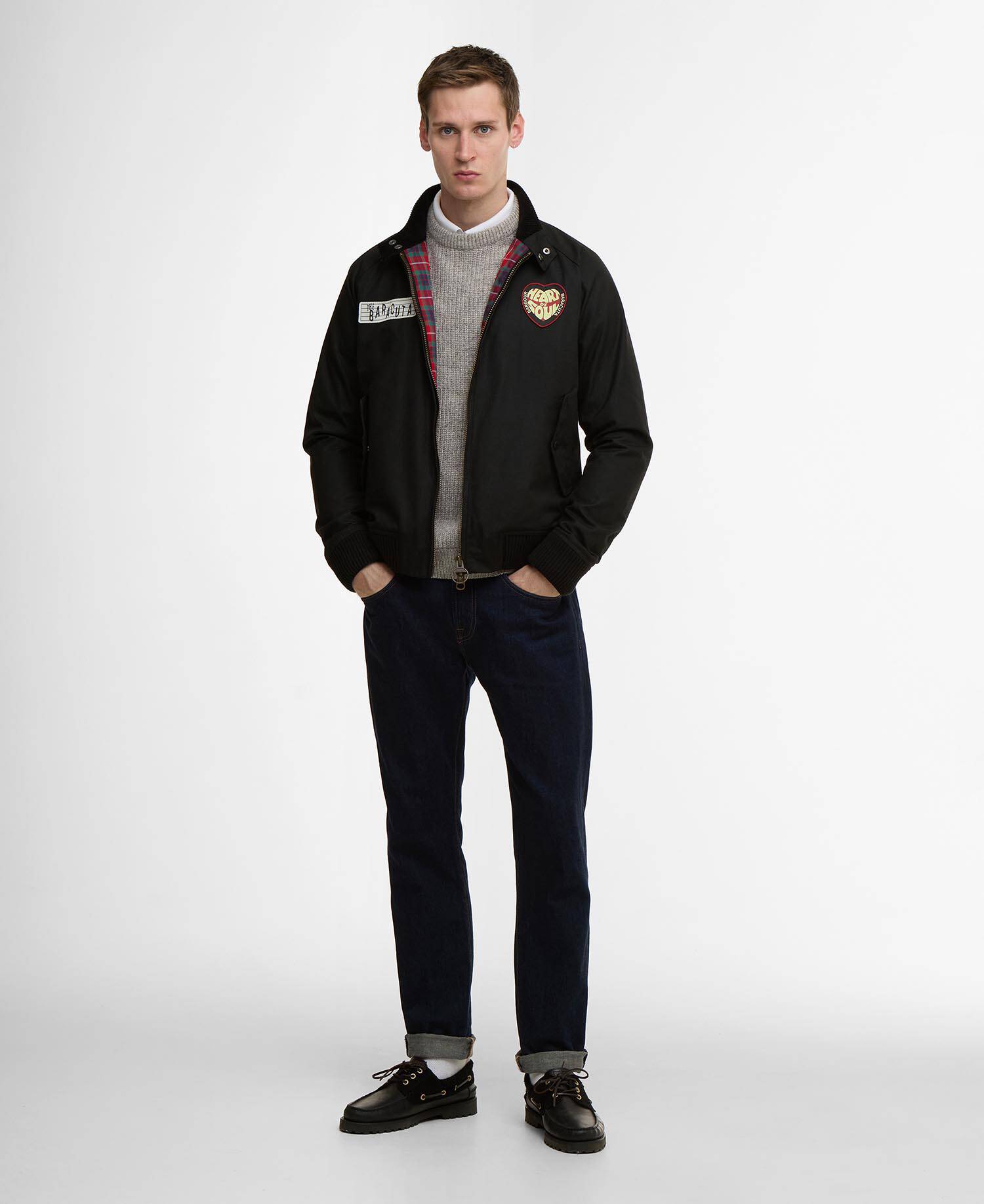 Barbour x Baracuta Badged Porton Wax Jacket Black image number 1