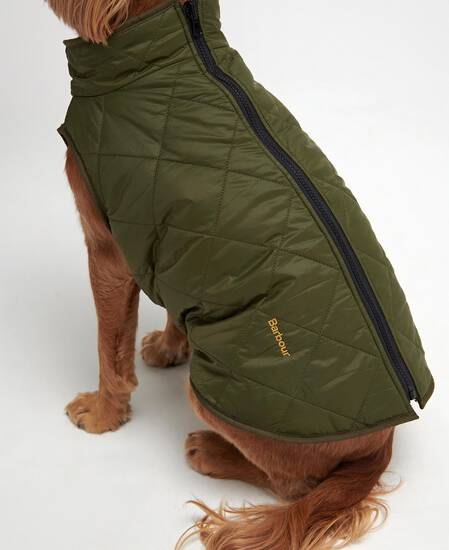 Reversible Quilted Dog Coat Olive-Brown
