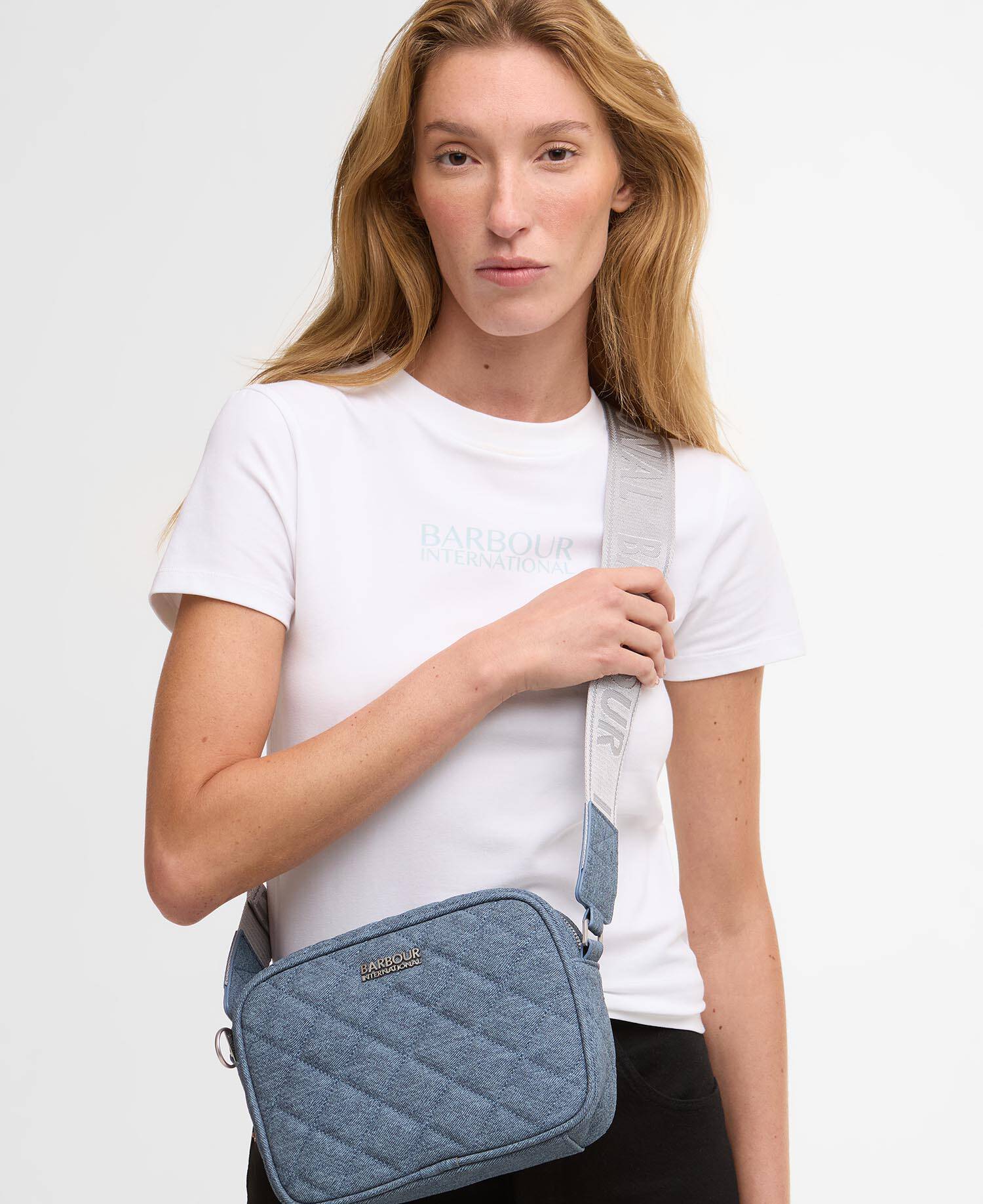 Denim Quilted Sloane Crossbody Bag Light Denim image number 1