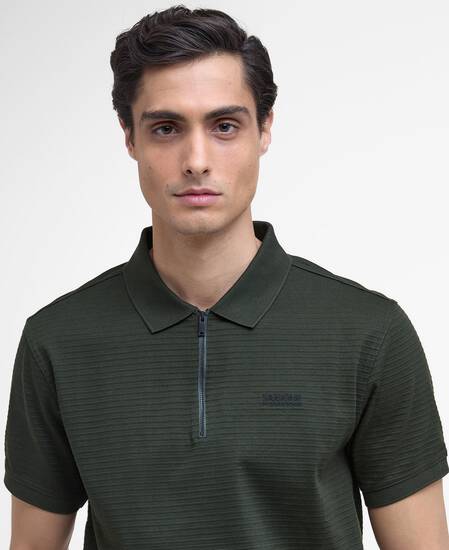 Polo Alfred con motivo a righe in jacquard Sage