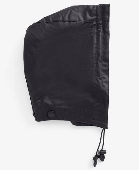 Waxed Cotton Plain Hood Classic Black