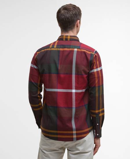 Dunoon Tailored Long-Sleeved Shirt Winterberry Tartan