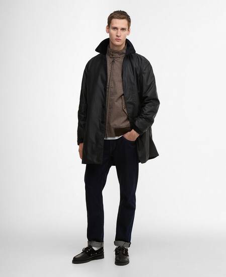 Barbour x Baracuta Car Coat Tyne Waxed Navy