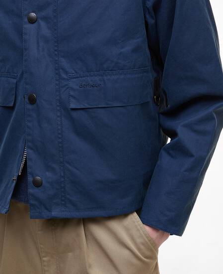 Spey Slim Waxed Jacket Washed Cobalt