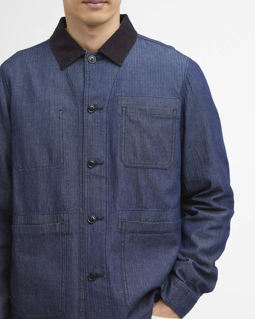 Piligan Herringbone Denim Overshirt