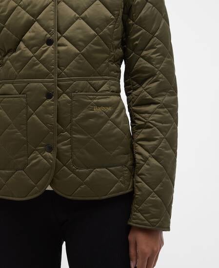 Deveron Quilted Jacket Olive-Pale Pink