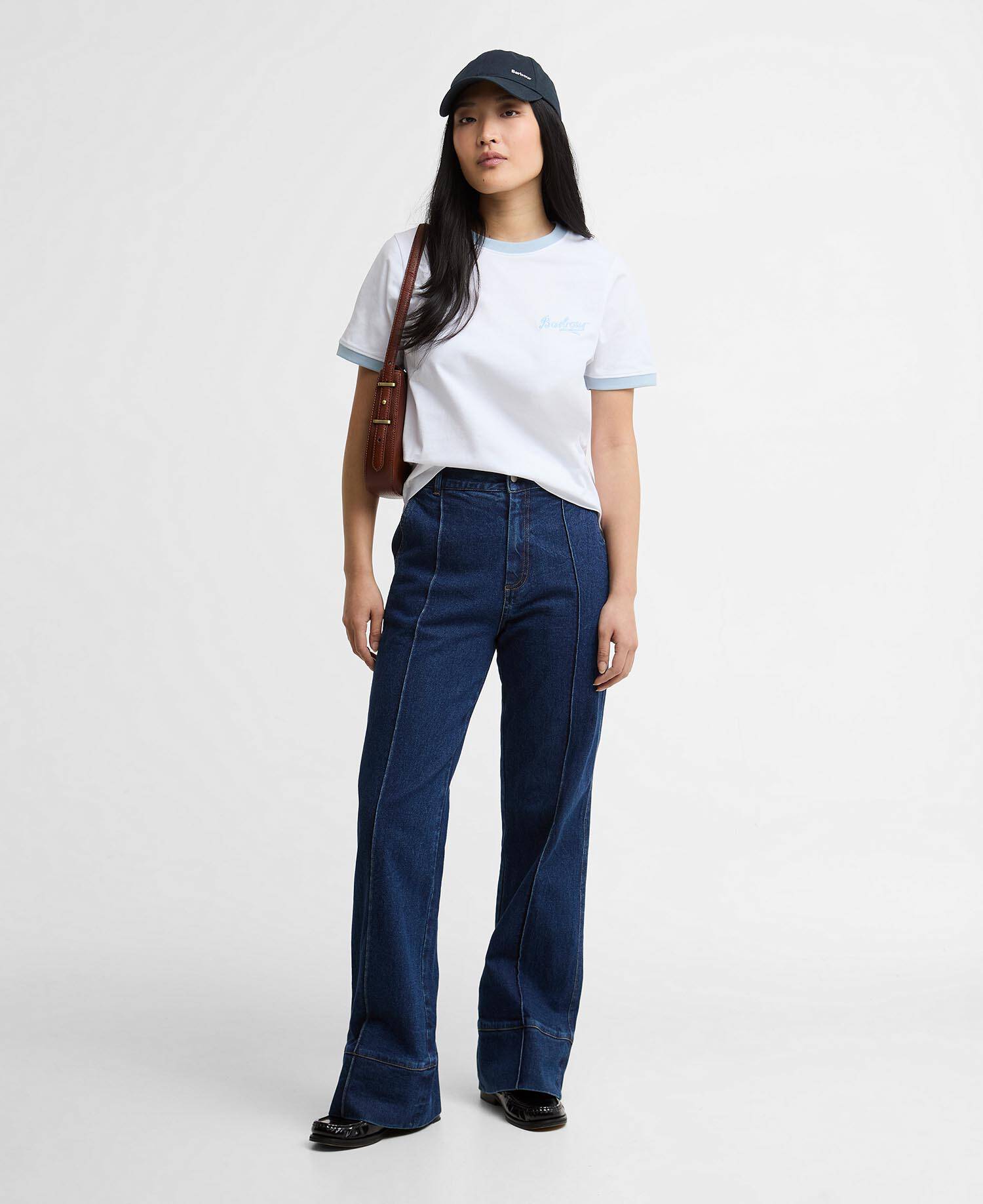 Madeline Tipped T-Shirt White/Celestial Blue image number 1