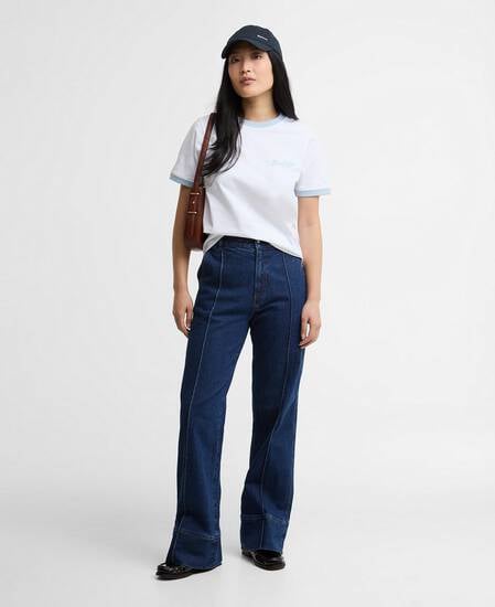 Madeline Tipped T-Shirt White/Celestial Blue