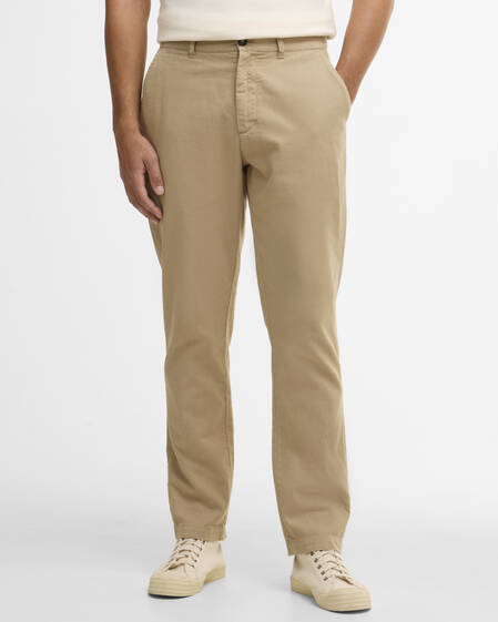 Cotton Linen Tailored Trouser Washed Stone