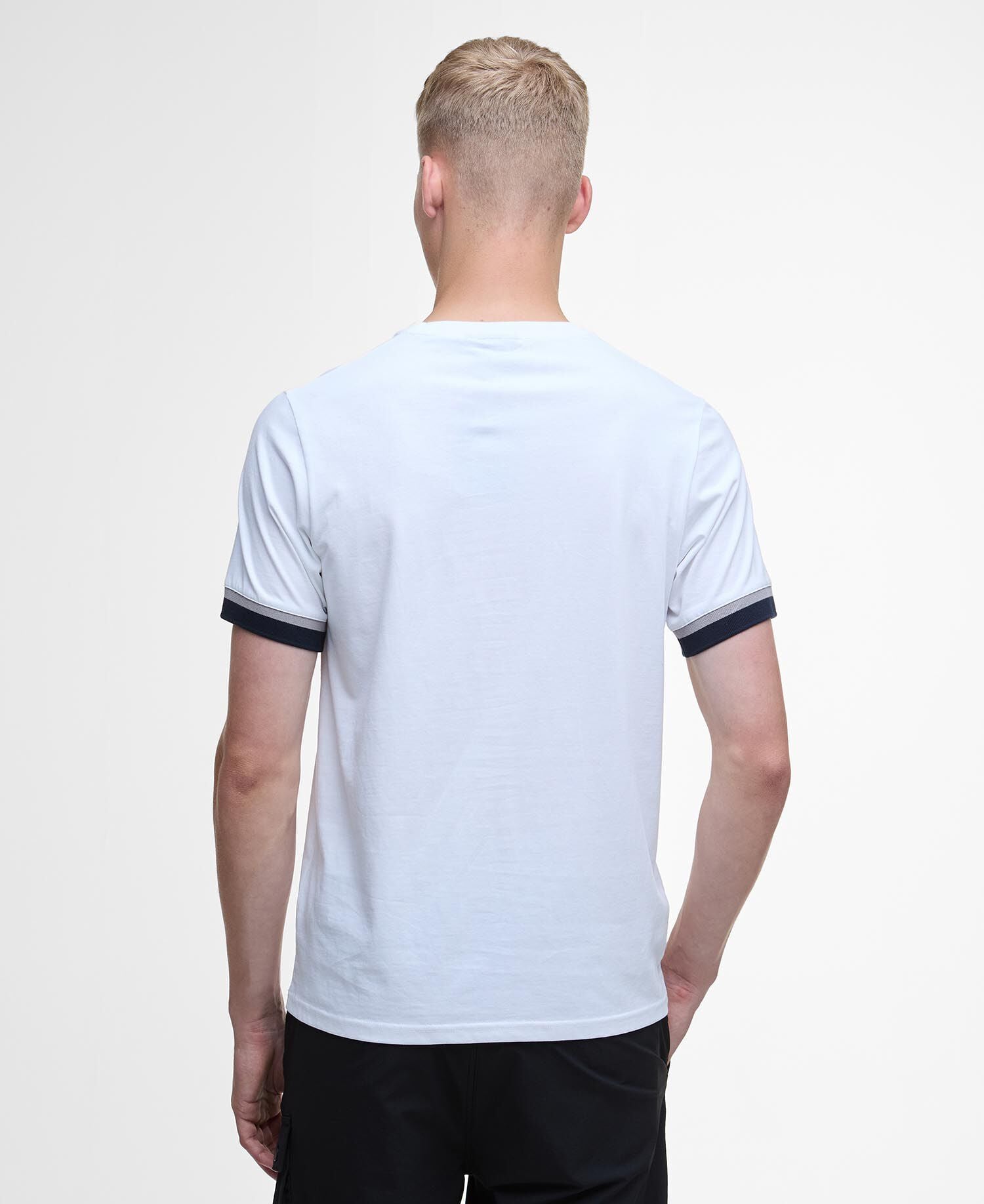 Deep Cuff Evan Tipped T-Shirt Classic White