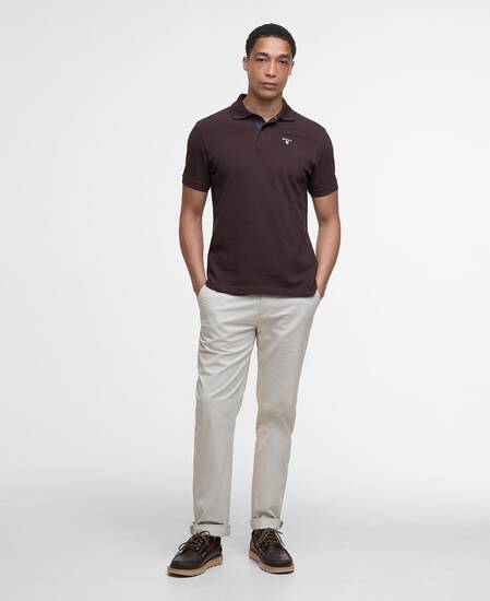 Tartan Pique Polo Shirt Dark Oak Tartan Pique Polo Shirt Dark Oak