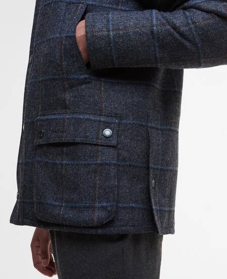 Giacca in lana Bedale con motivo a scacchi Blue