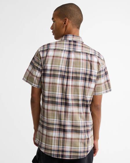 Baycliff Checked Tailored Short-Sleeved Shirt Burnt Pepper