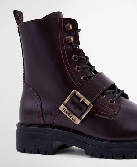 Ouseburne Biker Boots Cherry Glace