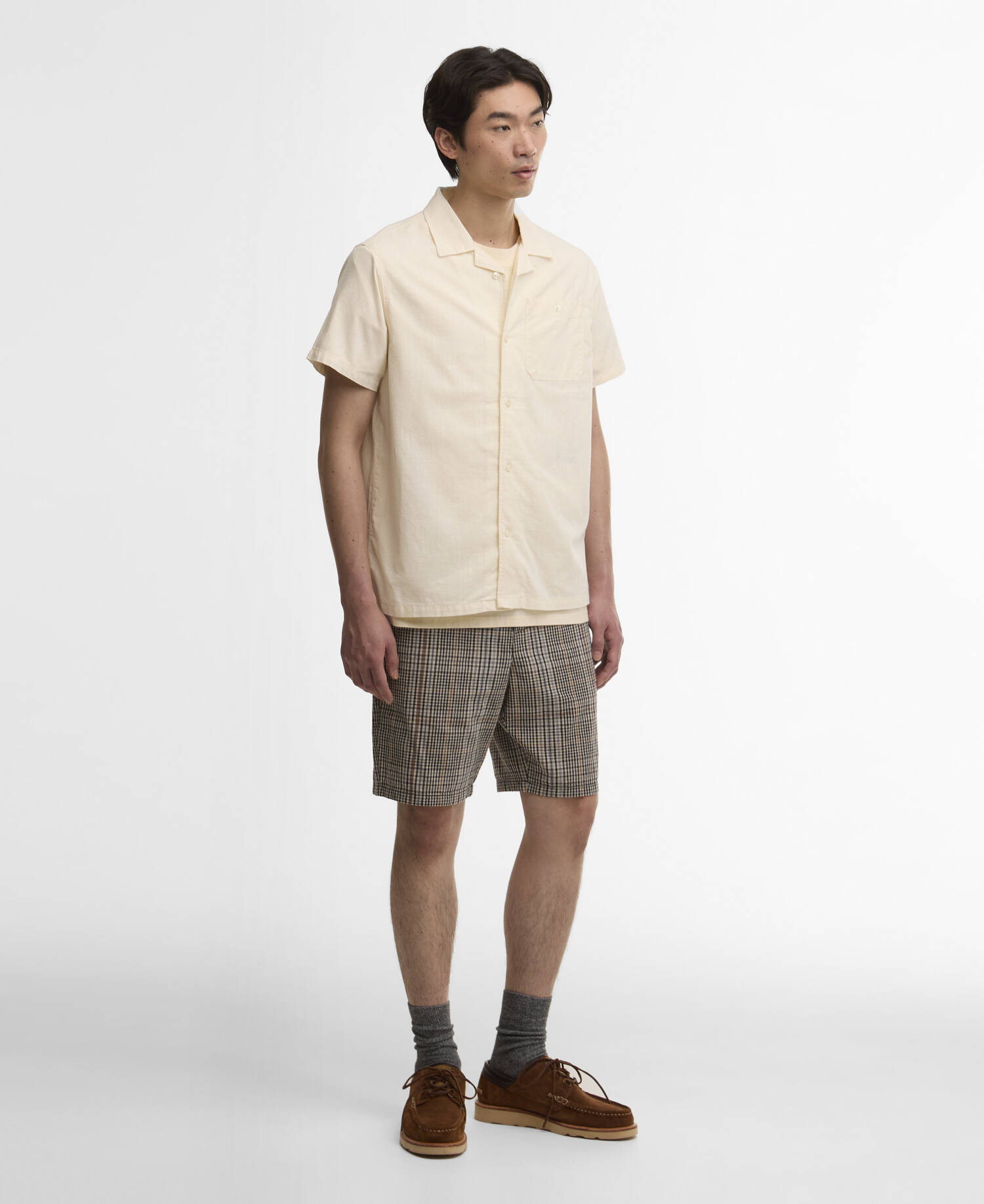Hemd Parkvale Slub Short-Sleeved Relaxed Neutral image number 1