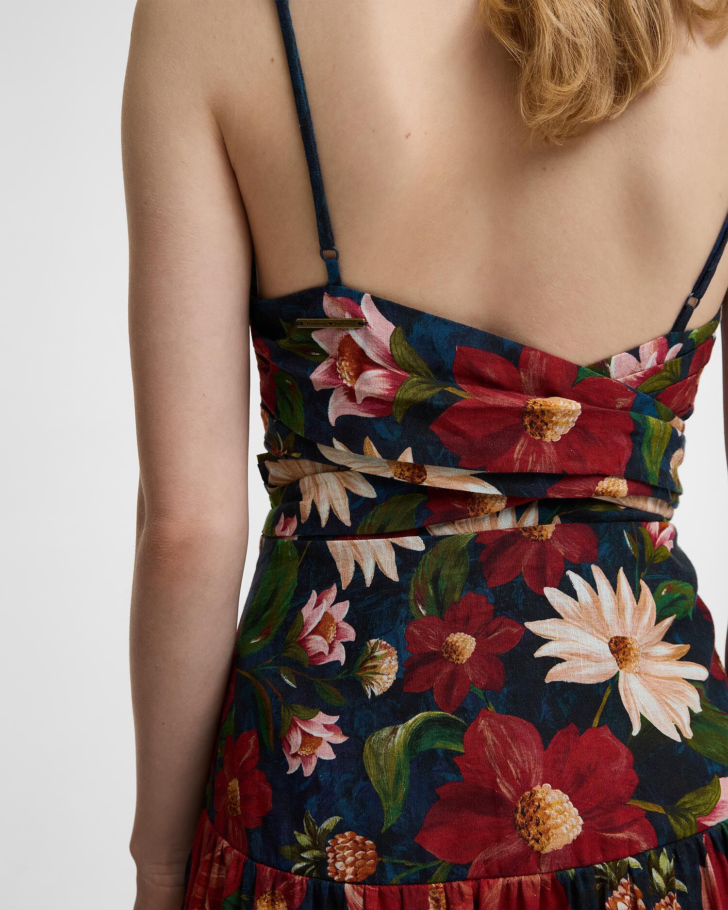 Barbour FARM Rio Wild Flower Midi Dress Navy Wild Flower Print