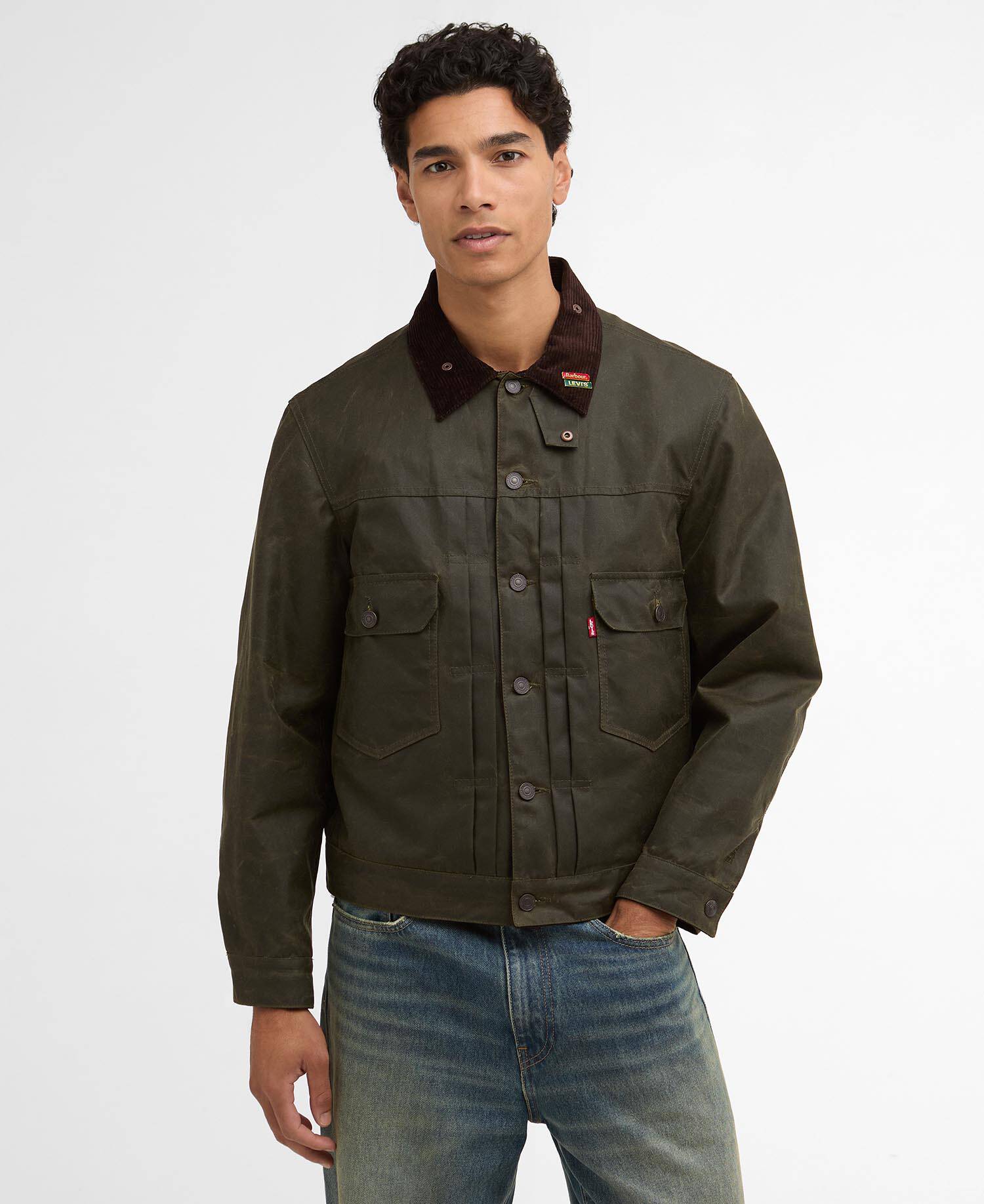 Barbour x Levi's Type II Waxed Jacket Archive Olive image number 1