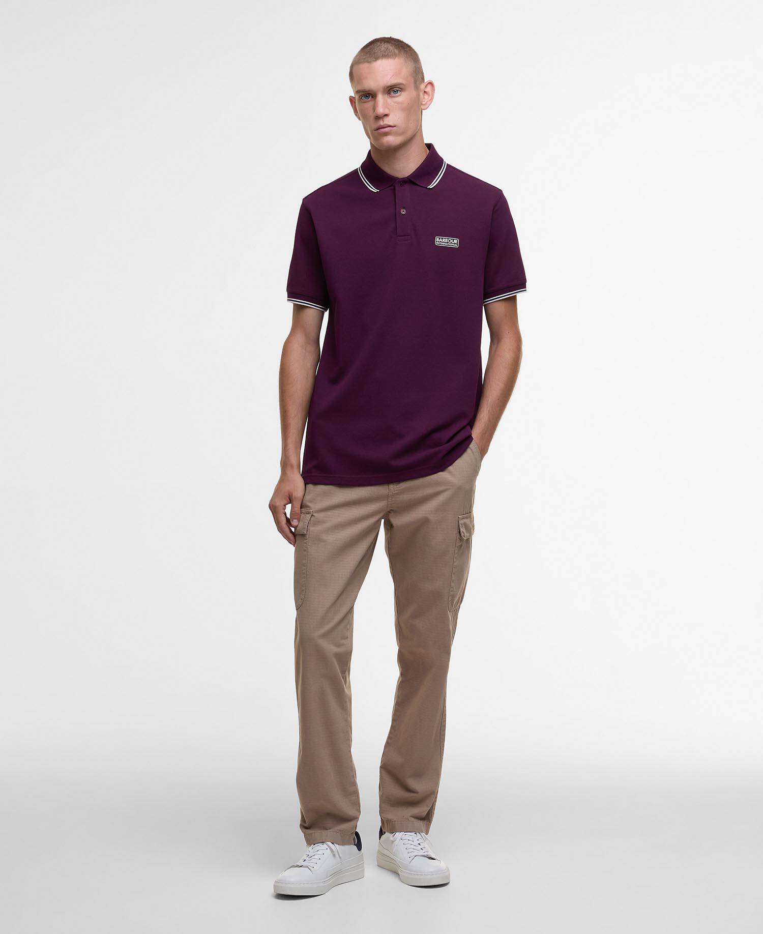 Evan Short-Sleeved Polo Shirt Potent Merlot image number 1