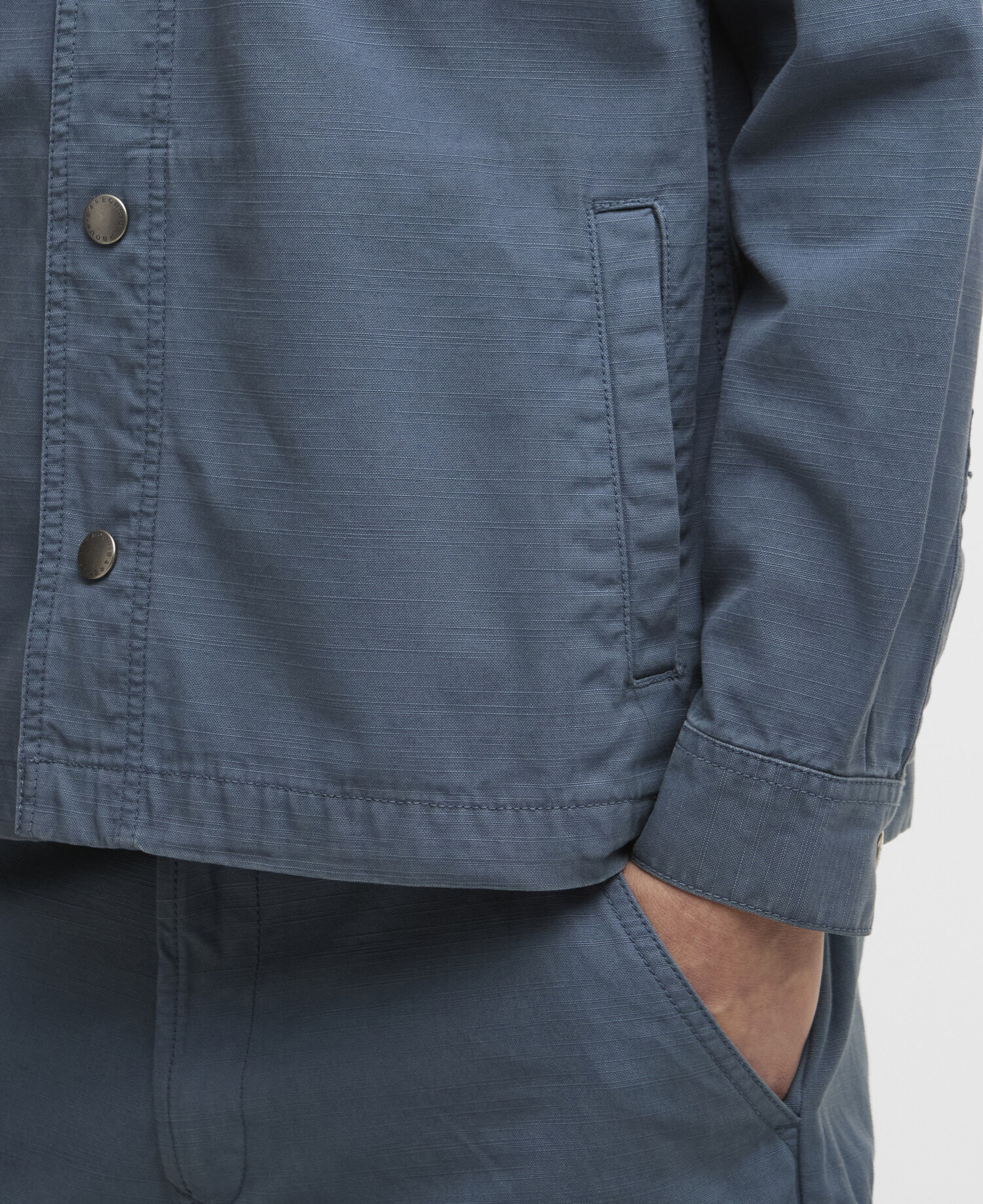 Overshirt in cotone Draftmen Slub Dusk Blue