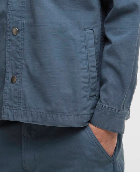 Overshirt in cotone Draftmen Slub Dusk Blue