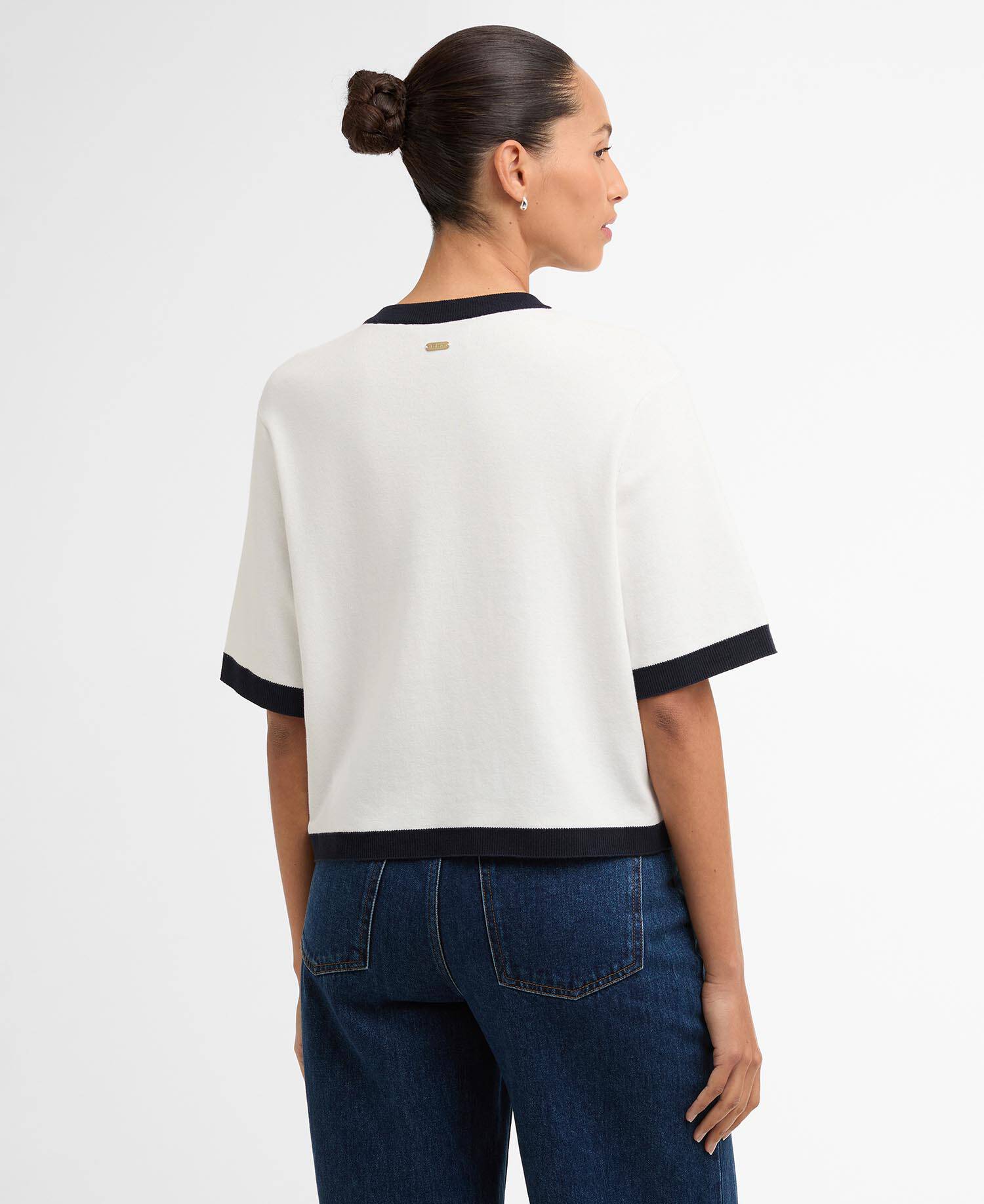Sloane Short-Sleeved Cardigan Cloud/Navy image number 2