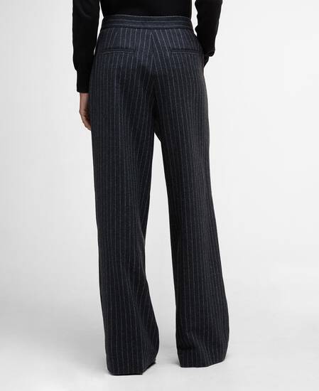 Pantaloni a righe a gamba ampia Blakely Charcoal Pinstripe