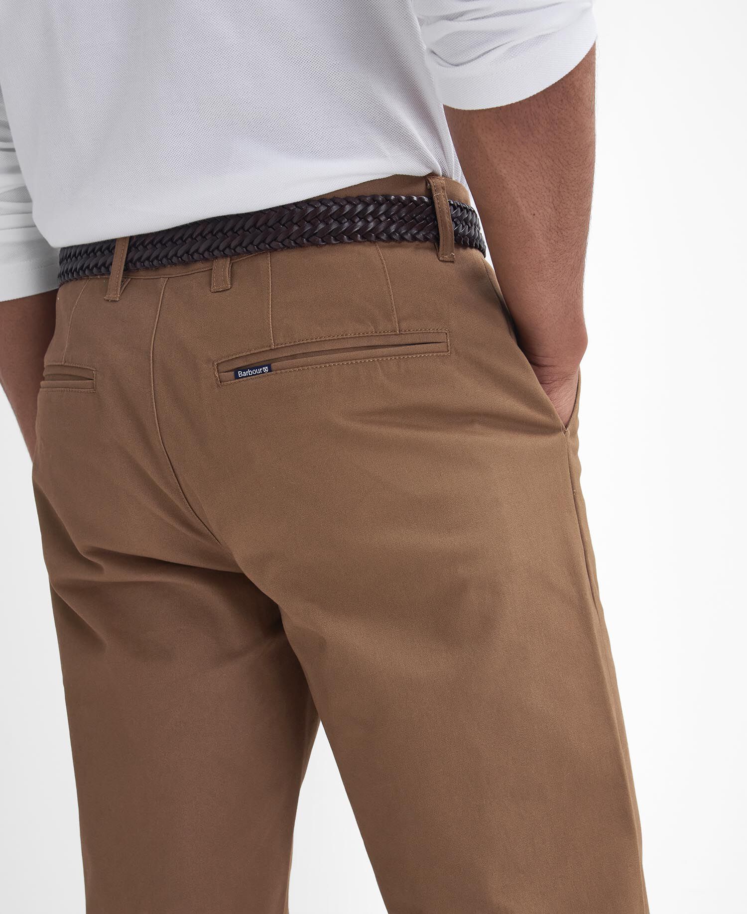 Suede Sateen Tailored Trousers Sandstone