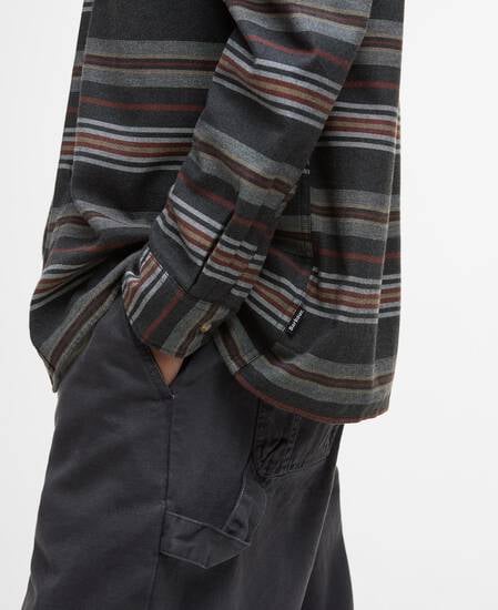 Bowscale Striped Relaxed Shirt Charcoal Marl