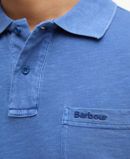 Polo fiammata tinta con pigmenti Dark Denim