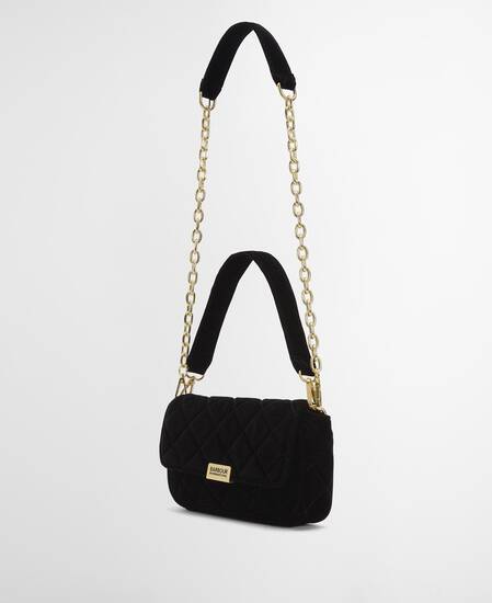 Mini borsa a tracolla trapuntata Soho Velvet Black