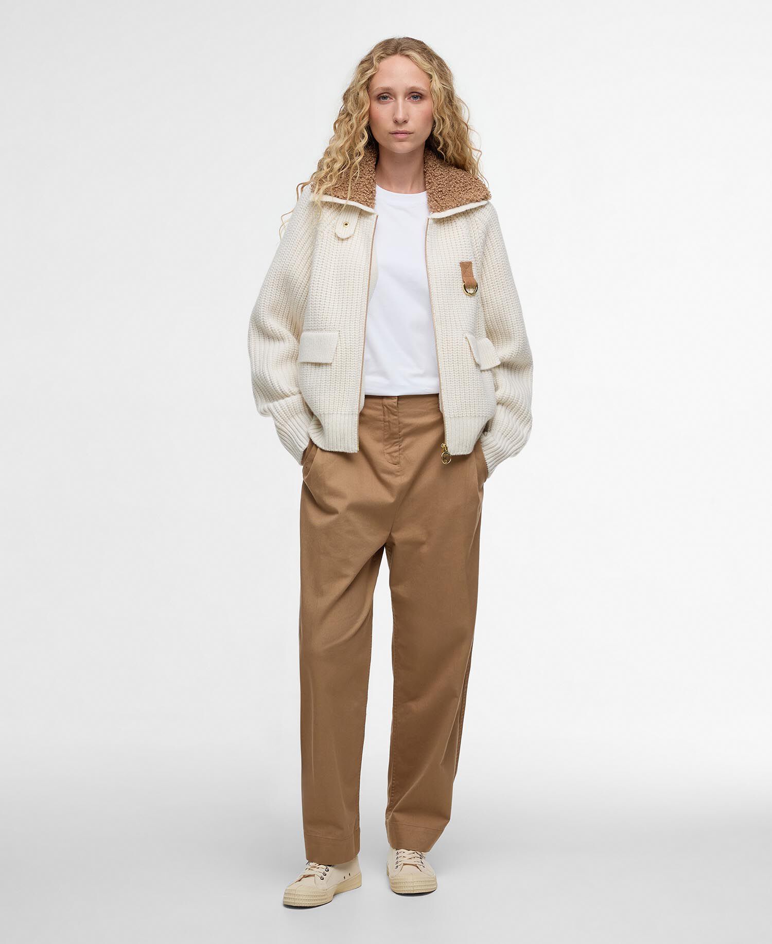 Marla Knitted Bomber Neutral