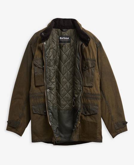 Barbour Re-Loved Sapper Waxed Jacket - Size L Olive