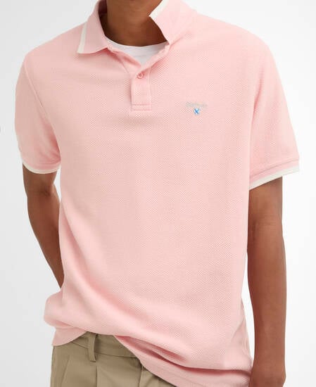 Ferriby Tailored Polo Shirt Silver Pink
