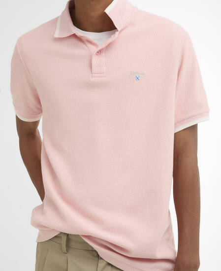 Ferriby Tailored Polo Shirt Silver Pink