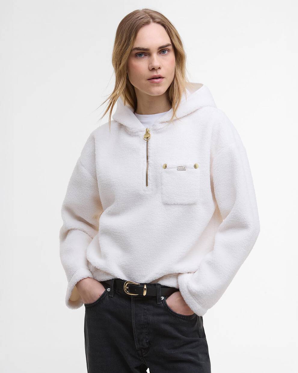 Felpa in pile con cappuccio Lola